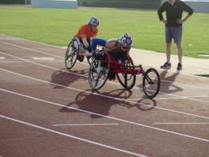 Wednesday night wheelchair training.